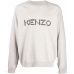 Pulls de créateur Kenzo Logo gris à mailles à manches longues pour homme en promo 