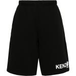 Kenzo short de sport en coton à imprimé orange - Noir