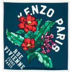 Foulards en soie de créateur Kenzo Logo bleus à fleurs Tailles uniques pour homme en promo 