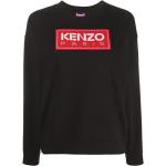 Sweats à col rond de créateur Kenzo Logo noirs à manches longues pour femme 