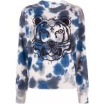 Sweats à col rond de créateur Kenzo Tiger bleus à motif tie-dye à motif tigres à manches longues pour femme en promo 