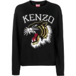 Sweats à col rond de créateur Kenzo Jungle noirs en viscose à motif tigres à manches longues pour femme 