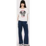 T-shirts de créateur Kenzo blancs cassés à motif éléphants à manches courtes Taille M look asiatique pour femme 