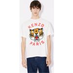 T-shirts col rond de créateur Kenzo Tiger blancs cassés à motif tigres à manches courtes à col rond Taille L pour homme 