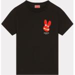 T-shirts de créateur Kenzo noirs à motif lapins à manches courtes à manches courtes à col rond Taille S pour femme 