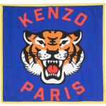 Foulards en soie de créateur Kenzo bleu roi à effet tigré à motif tigres Tailles uniques pour femme 