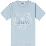 T-shirts de créateur Kenzo Tiger bleus en coton à motif tigres à manches courtes à manches courtes Taille S look fashion pour homme 