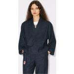 Manteaux en laine de créateur Kenzo bleu nuit en satin à manches longues Taille XS pour femme 