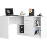 KERESTE - Bureau d'angle style moderne cabinet - 79x120x126 - 1 tiroir+1 porte - Blanc
