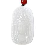 Pendentifs blancs en cristal à motif Bouddha en jade fait main look fashion pour femme 