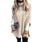 Pulls en laine d'automne blancs à franges à manches longues à col en V Taille 3 XL look fashion pour femme 