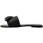 Sandales plates noires à pompons à bouts ouverts Pointure 40 look casual pour femme 