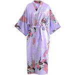 Peignoirs Kimono de demoiselle d'honneur violet clair en satin Tailles uniques look fashion pour femme 