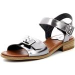 Sandales Kickers argentées en cuir en cuir Pointure 36 look fashion pour femme en promo 