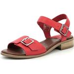 Sandales Kickers rouges en cuir en cuir Pointure 37 look fashion pour femme en promo 