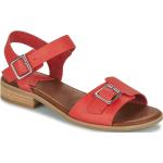 Sandales Kickers rouges en cuir en cuir Pointure 39 avec un talon entre 3 et 5cm pour femme 