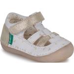 Sandales Kickers blanches en cuir Pointure 24 avec un talon jusqu'à 3cm pour enfant en promo 