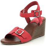 Sandales à talons Kickers rouges en cuir Pointure 38 look fashion pour femme en promo 