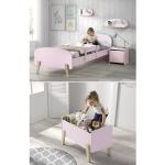 Kiddy Chambre Enfant Complète Style Scandinave En Bois Pin Massif Et Mdf Laqué Vieux Rose - L 90 X L 200 Cm Rose