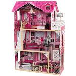 KidKraft Maison de Poupée en Bois Amelia incluant Accessoires et Mobilier, 3 Étages de Jeu avec Ascenseur pour poupées de 30 cm, Jouet Enfant dès 3 Ans, 65093