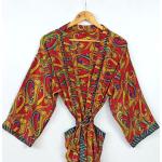 Robes en soie multicolores imprimé Indien style ethnique pour femme 