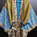 Robes en soie multicolores patchwork plus size look vintage pour femme 