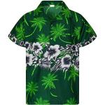 Chemises hawaiennes vertes à fleurs à manches courtes Taille XL look fashion pour homme 