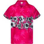 Chemises hawaiennes roses à fleurs à manches courtes Taille 4 XL look casual pour homme 