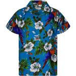 Chemises hawaiennes turquoise à manches courtes Taille XL look casual pour homme 
