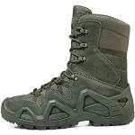 Chaussures de travail  vertes en caoutchouc imperméables à fermetures éclair Pointure 46 look militaire pour homme 