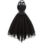 Robes de bal longues de mariée noires en tulle sans manches Taille S look gothique pour femme en promo 