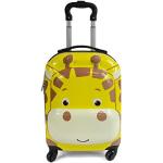 Valises Kinston jaunes à imprimé animal à motif animaux à 4 roues à roulettes look fashion 32L pour enfant 