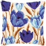 Coussins Vervaco bleus en coton à motif fleurs 40x40 cm pour enfant 