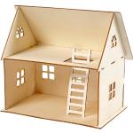 Kit de construction d'une maison de poupée, h: 25 cm, dim. 18x27 cm, triplex, 1pièce, ép. 4 mm