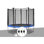 Kit trampoline Jardideco Atlas Ø 2,44 m Bleu + Kit d'ancrage