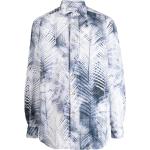 Chemises KITON bleues à motif palmier imprimées classiques pour homme en promo 