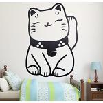 Kiwistar Sticker mural chat porte-bonheur en 6 tailles, 70 - Noir, 40 x 28 cm