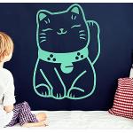 Kiwistar Sticker mural Motif chat porte-bonheur en