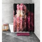Rideaux de douche Kleine Wolke rouge bordeaux à fleurs en polyester lavable en machine 200x180 