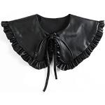 Ponchos noirs en cuir synthétique à volants Tailles uniques look fashion pour femme 