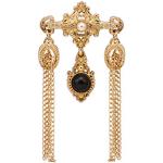 Broches de mariage dorées en métal à perles fantaisie gravés look fashion pour femme 