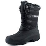 Bottes de neige & bottes hiver  Knixmax noires en caoutchouc étanches Pointure 42 look fashion pour femme en promo 