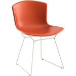 Chaises en plastique Knoll International orange en plastique 