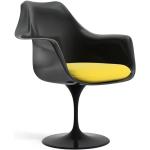 Chaises en plastique Knoll International jaunes en aluminium avec accoudoirs 