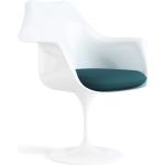 Chaises design Knoll International bleu canard en aluminium avec accoudoirs en promo 