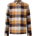 Knowledge Cotton Apparel - Chemise en coton organique - Regular Fit Checkered Shirt Brown Check pour Homme en Coton - Taille L - Marron