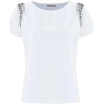 Kocca T-shirt pour femme avec broderie de strass et perles modèle Tiburzio, Blanc, X-Small
