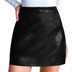 Jupes courtes noires en cuir synthétique Taille XL look fashion pour femme en promo 