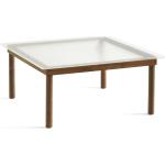 Kofi Table basse 80x80 cm Hay Noyer - Verre clair cannelé - HAY 941735