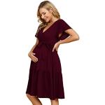 Robes de grossesse habillées de soirée à volants à manches courtes à col en V Taille XXL look fashion pour femme 